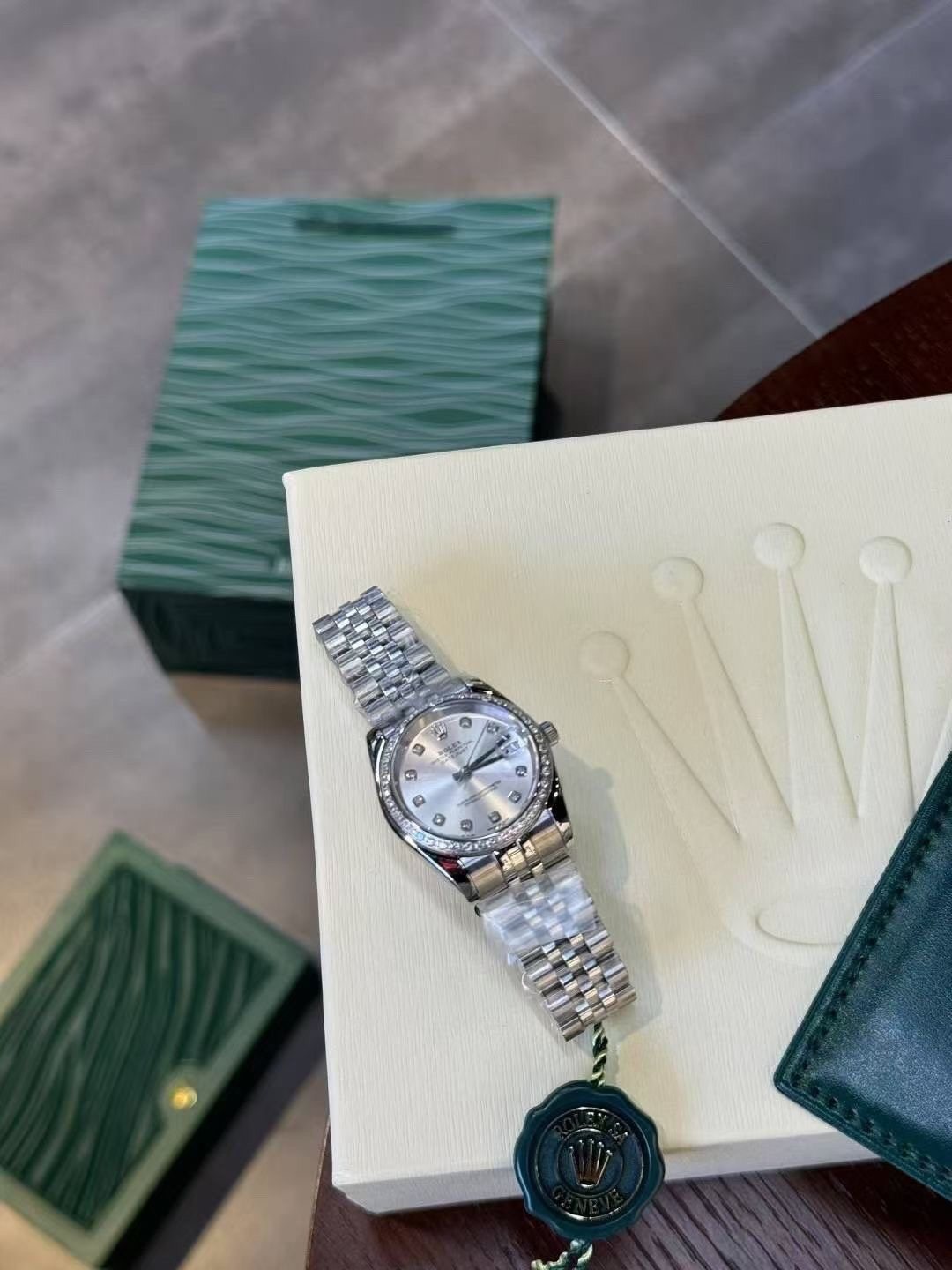 Rolex Iridescent Dial Metal Bracelet Watch — hero
