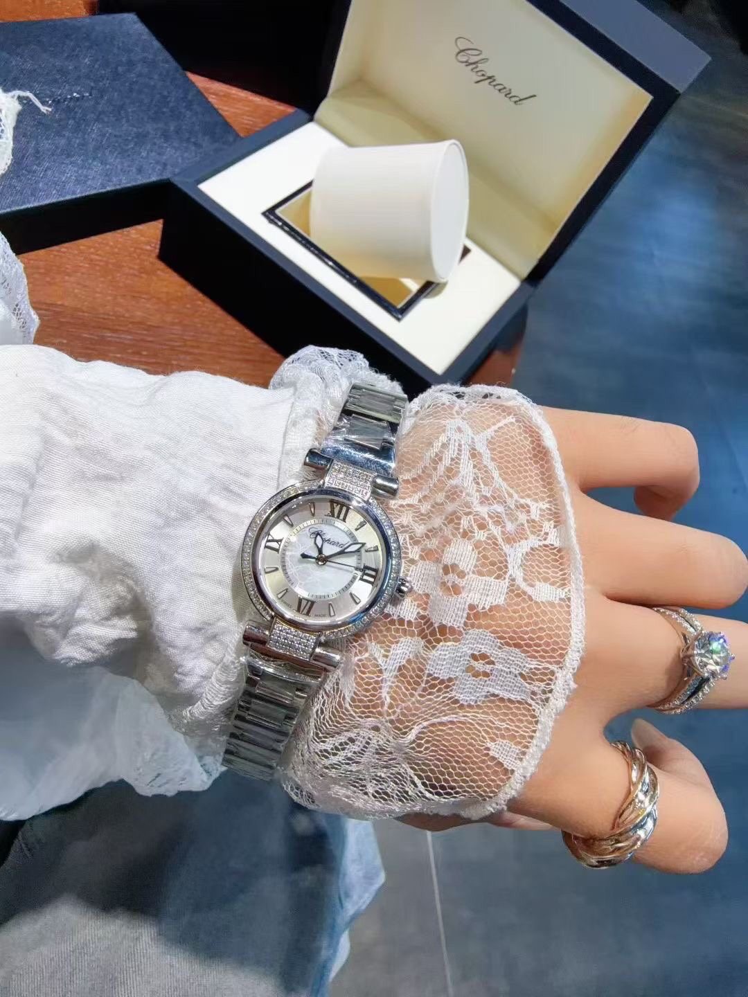 Chopard White Dial Crystal-Set Watch — model