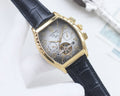 Patek Philippe Gold Black White Dial Strap Watch — hero